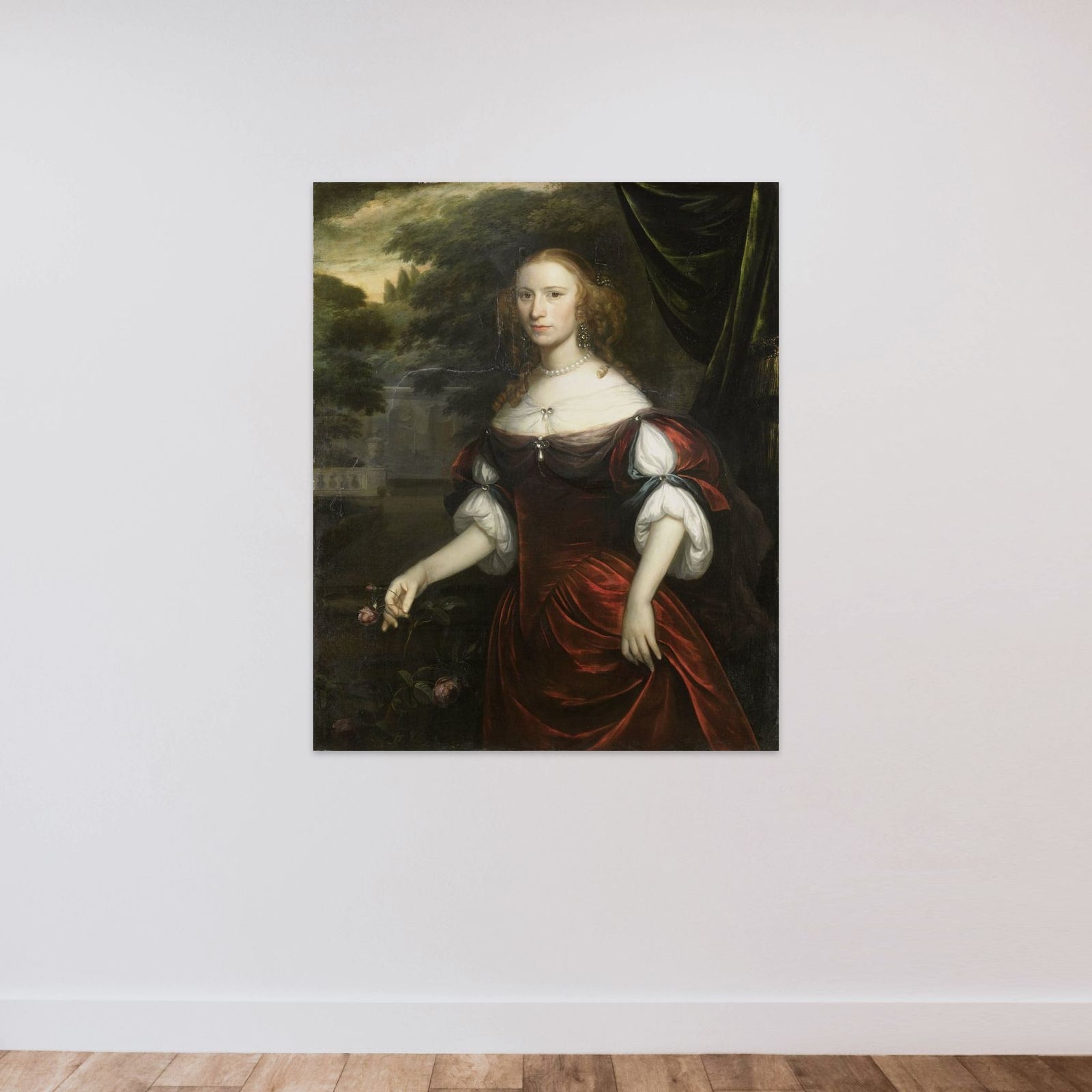 Portrait of a Woman unframed — shown to scale