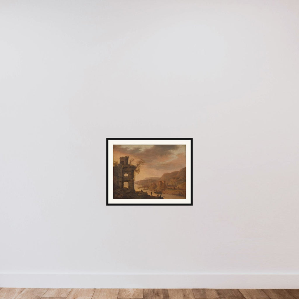 River Landscape framed — shown to scale
