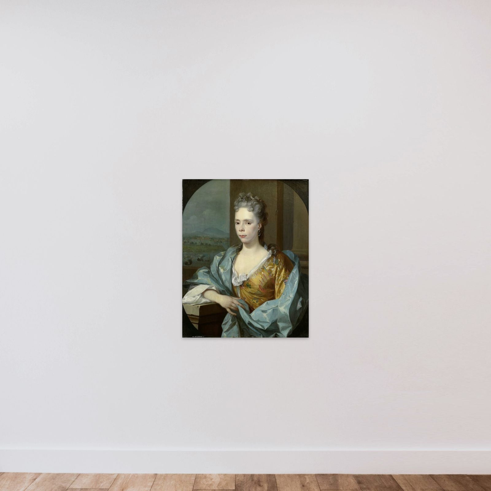 Portrait of Elisabeth van Riebeeck, Daughter of Abraham van Riebeeck, Wife of Gerard van Oosten unframed — shown to scale