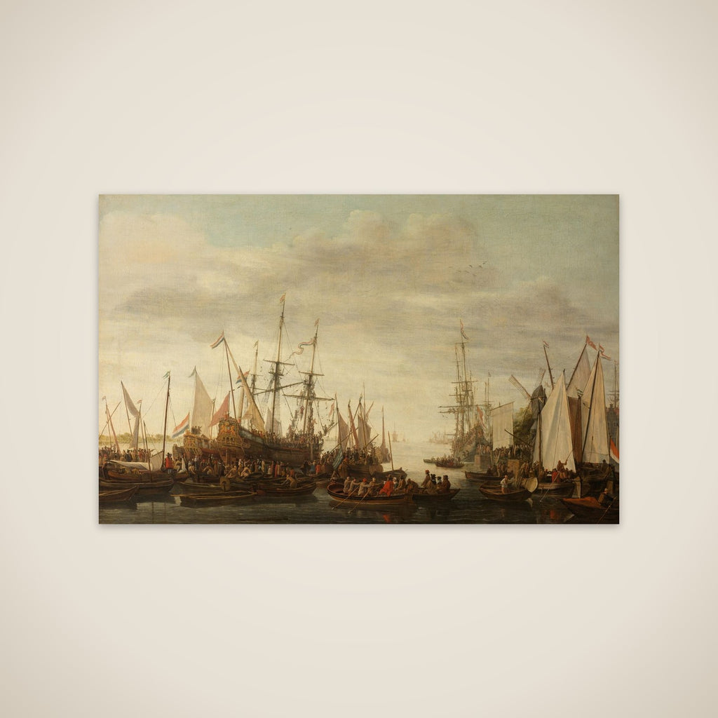 A Keelhauling, according to the non attested Tradition, of the Ship's Doctor of Admiral Jan van Nes unframed print