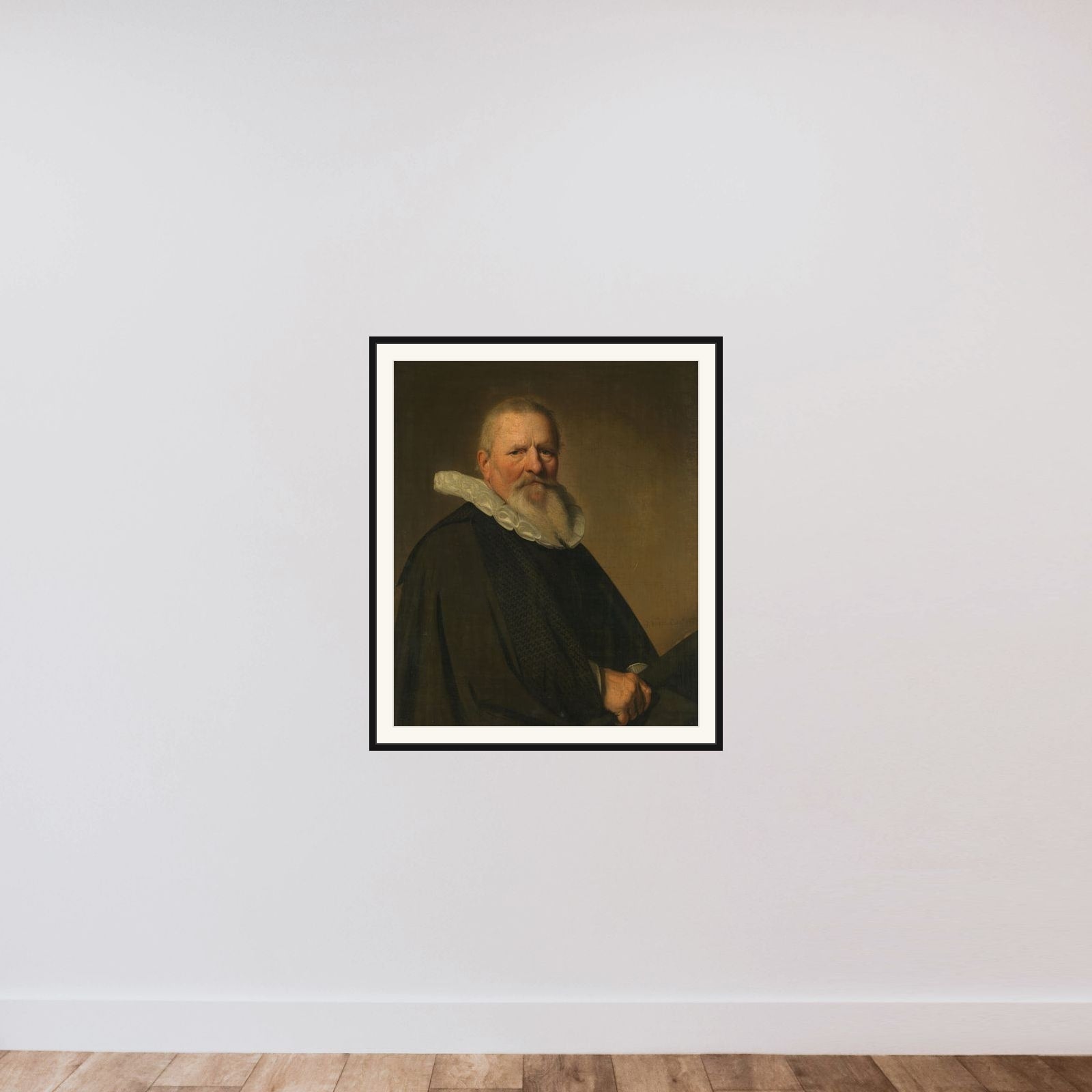 Portrait of Pieter Jacobsz Schout (1570-1645) framed — shown to scale