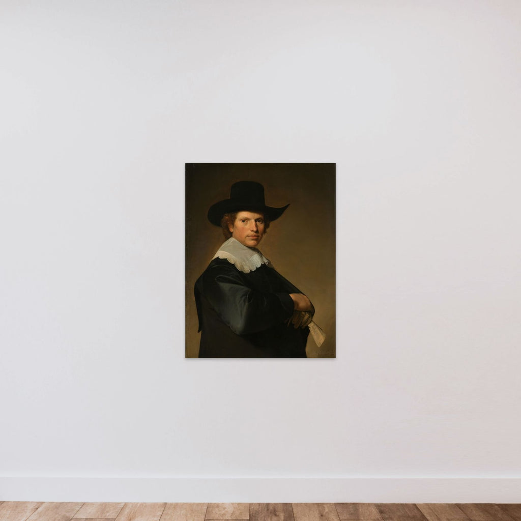 Portrait of a Man unframed — shown to scale