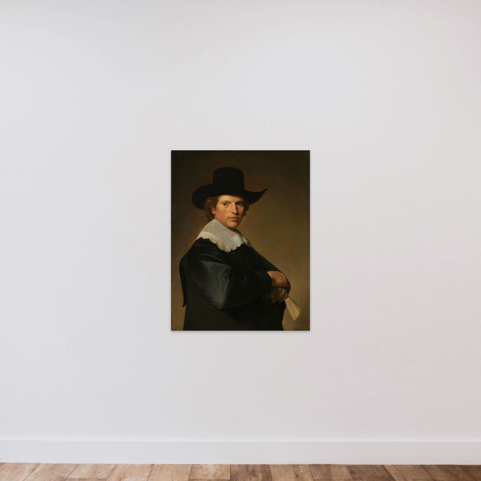 Portrait of a Man unframed — shown to scale