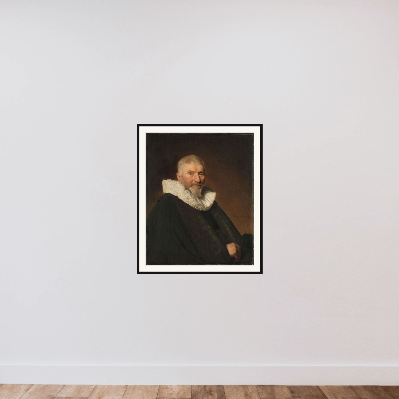 Portrait of Johan Gerritsz van Schoterbosch (c. 1564-1654) framed — shown to scale
