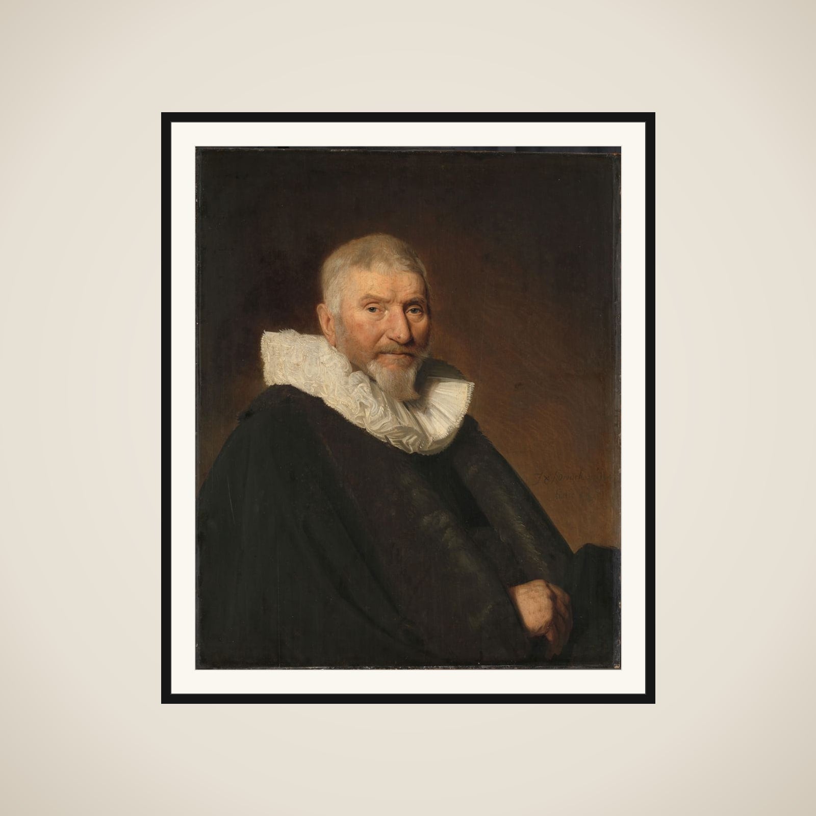 Portrait of Johan Gerritsz van Schoterbosch (c. 1564-1654) framed