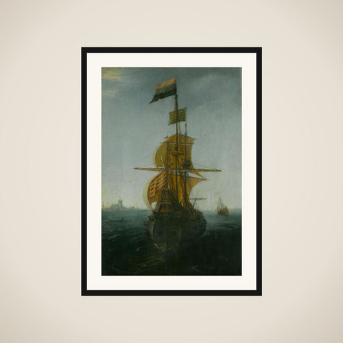 An Amsterdam East Indiaman framed