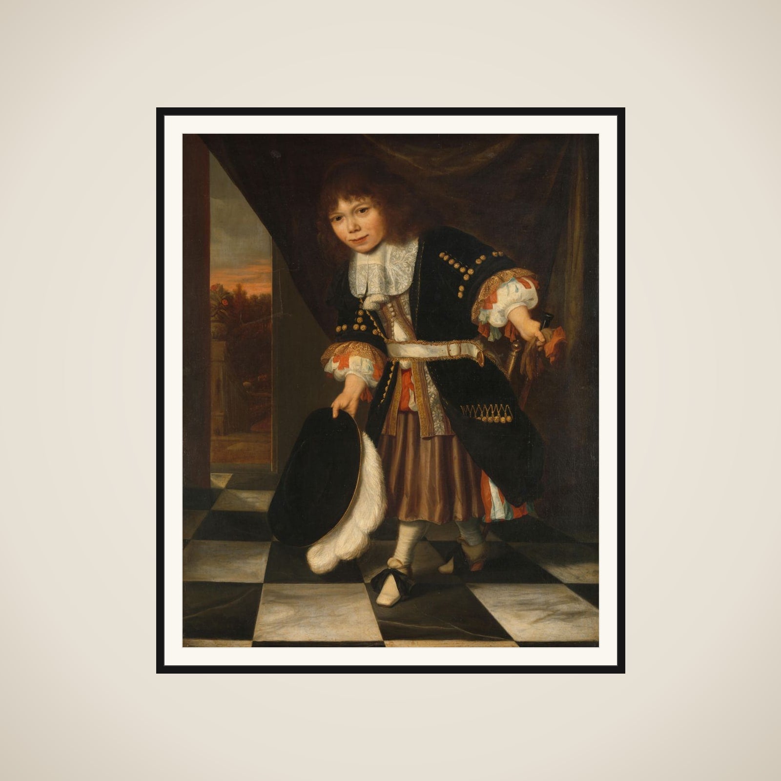 Portrait of a Boy, called The Young Son of Admiral van Nes (The Admiral's Son) framed