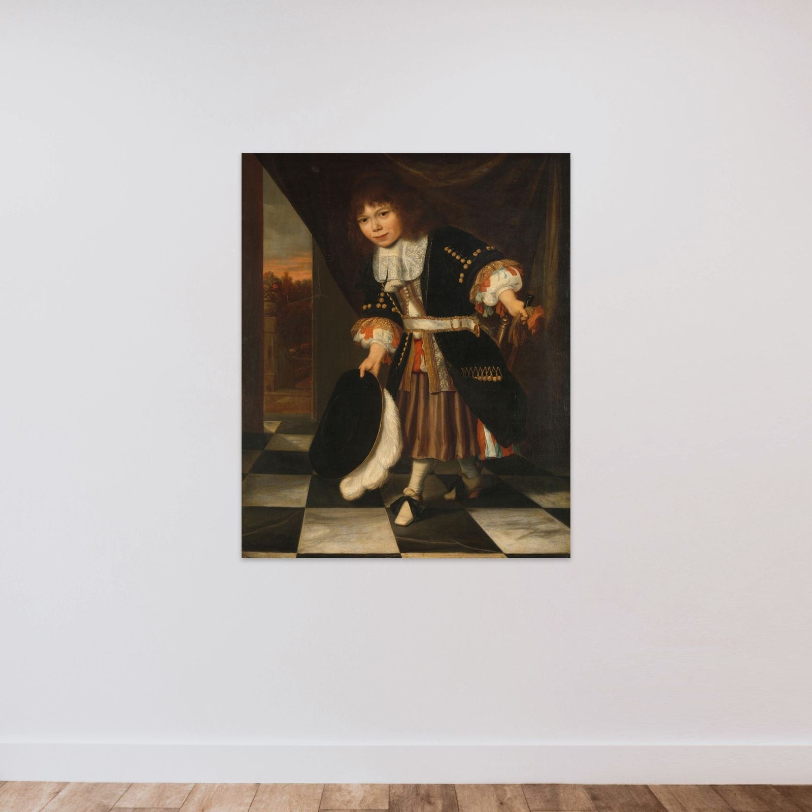 Portrait of a Boy, called The Young Son of Admiral van Nes (The Admiral's Son) unframed — shown to scale