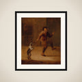 A Man Dancing with a Dog framed
