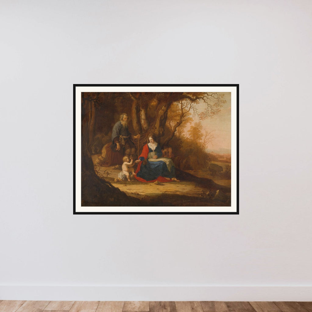 Rest on the Flight into Egypt framed — shown to scale