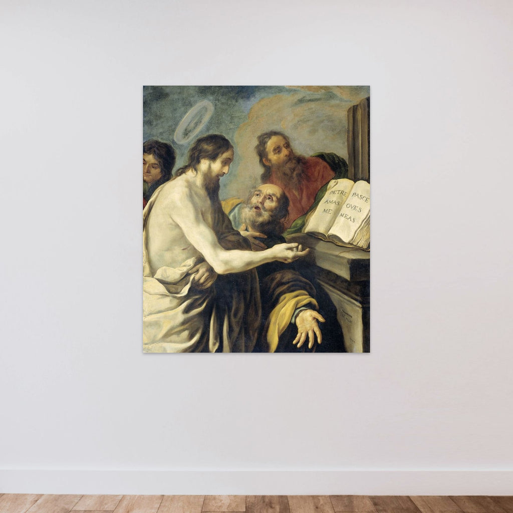 Christ Instructs Peter to Feed My Sheep unframed — shown to scale