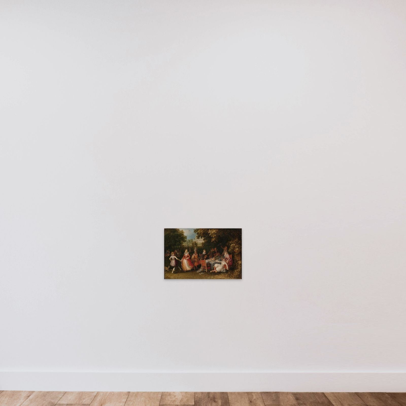 The Fête Champêtre unframed — shown to scale