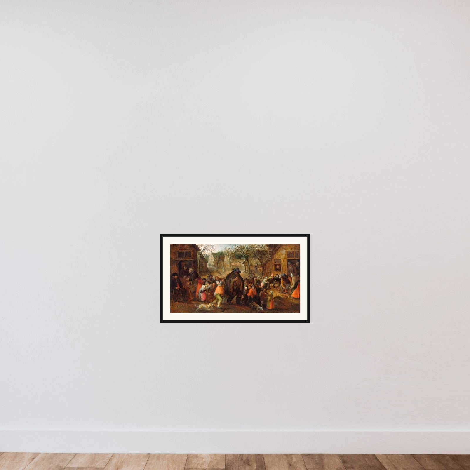 Blind Hurdy-Gurdy Player framed — shown to scale