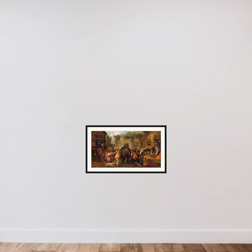 Blind Hurdy-Gurdy Player framed — shown to scale
