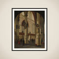 Interior of the Oude Kerk in Delft framed
