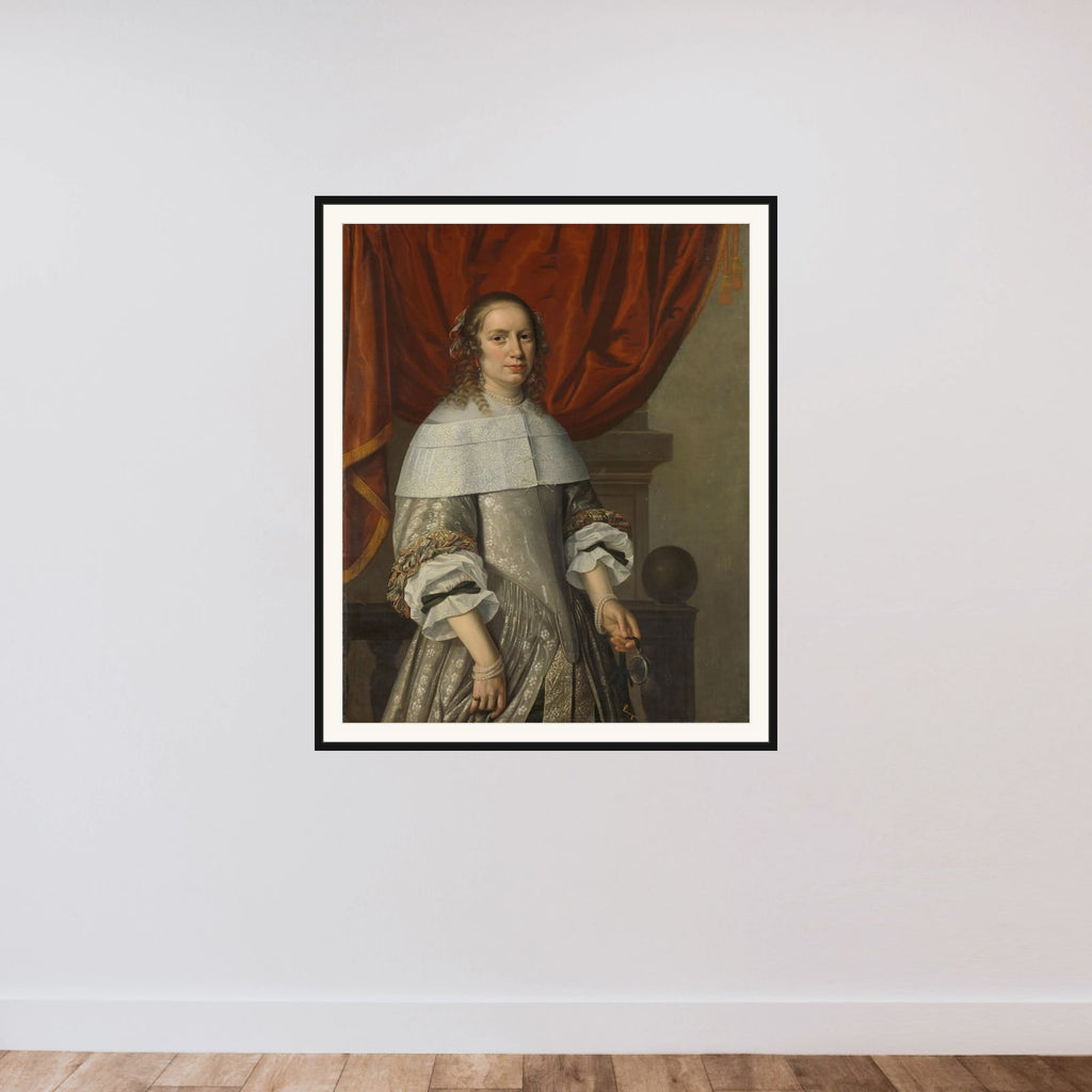 Portrait of a 27-Year-Old Woman framed — shown to scale