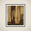 Interior of the Oude Kerk in Delft, with the Tomb of Vice-Admiral Piet Hein framed