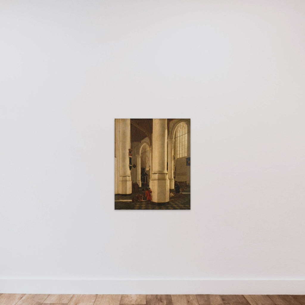 Interior of the Oude Kerk in Delft, with the Tomb of Vice-Admiral Piet Hein unframed — shown to scale