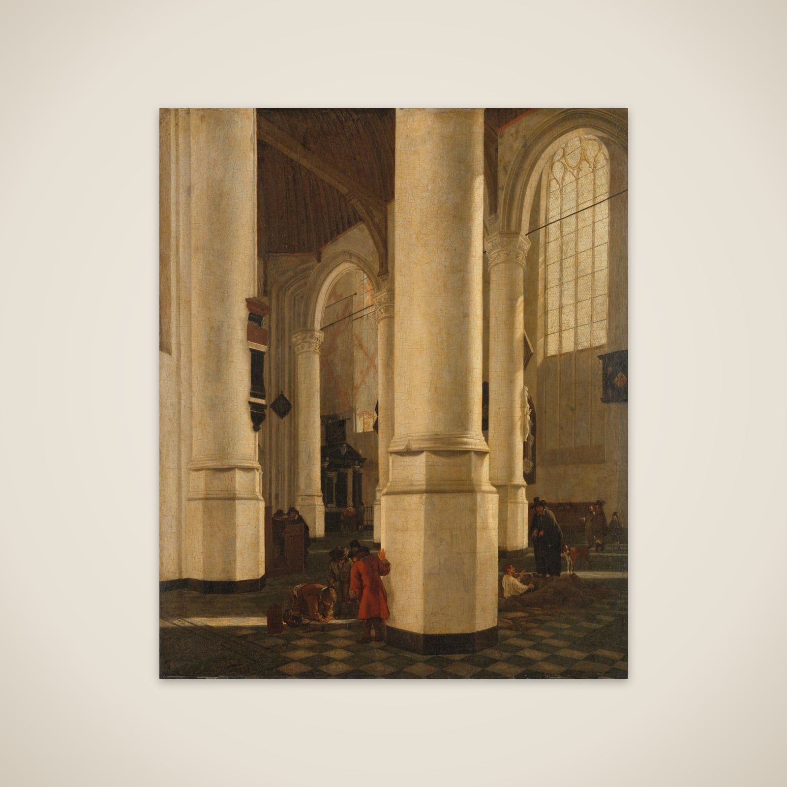 Interior of the Oude Kerk in Delft, with the Tomb of Vice-Admiral Piet Hein unframed print