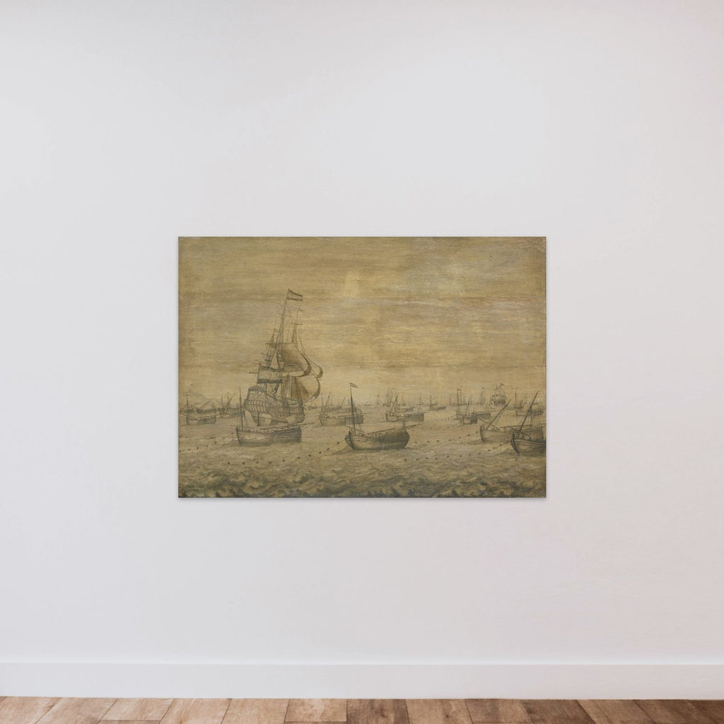 The Dutch Herring Fleet at the fishing grounds unframed — shown to scale