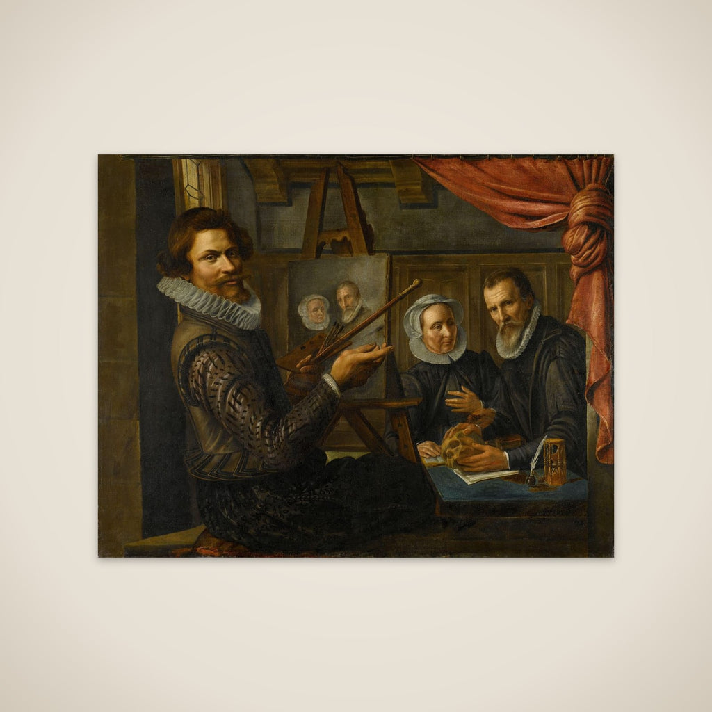 The Painter in his Studio Painting the Portrait of a Married Couple unframed print