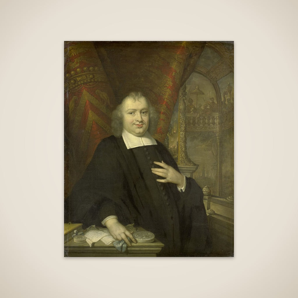 in the background is the Meeting Hall of the States of Holland at the Binnenhof in The Hague " unframed print