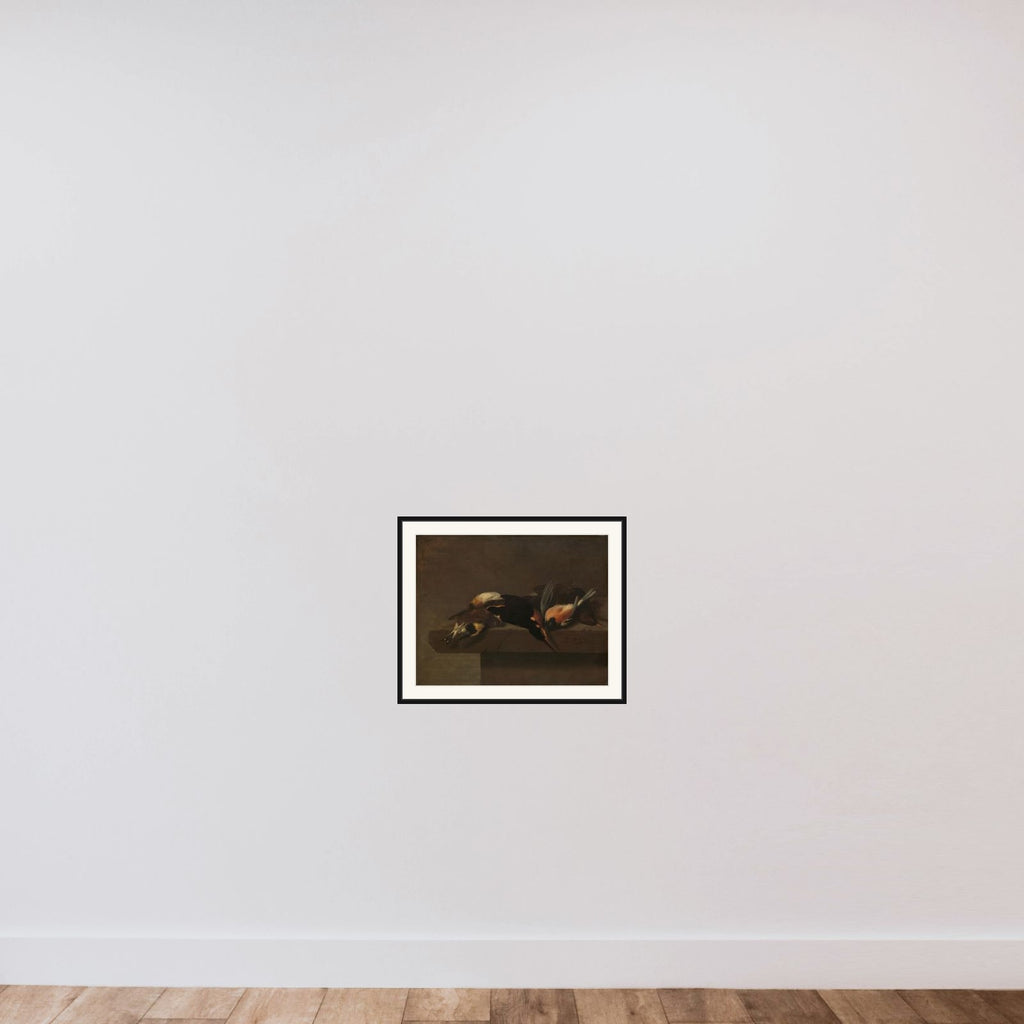 Dead Birds framed — shown to scale