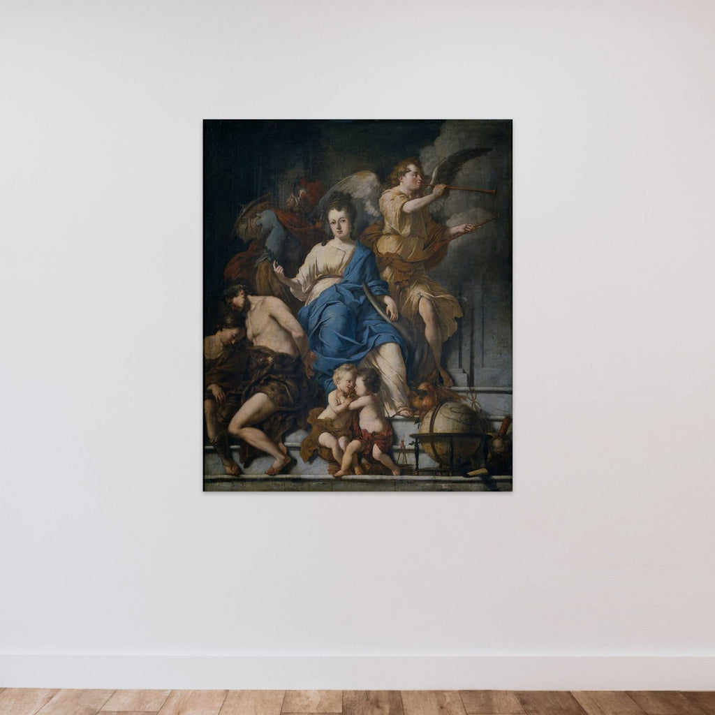Allegory of the Treaty of Ryswick, 1697 unframed — shown to scale