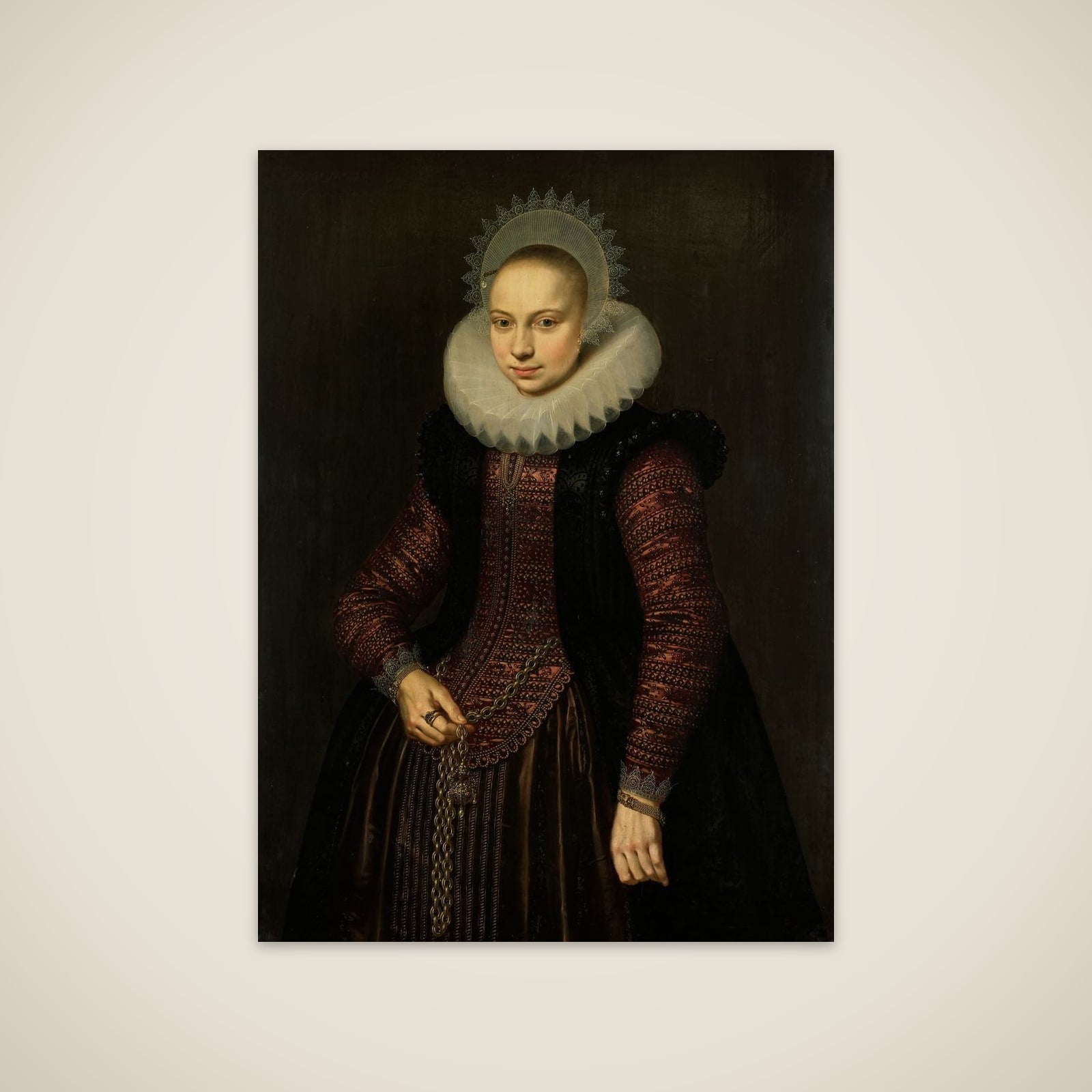Portrait of Brechtje Overrijn van Schoterbosch (1592-1618) unframed print