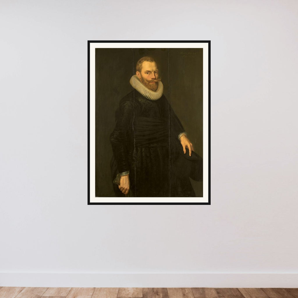 Portrait of Dirck Hasselaer (1581-1645) framed — shown to scale