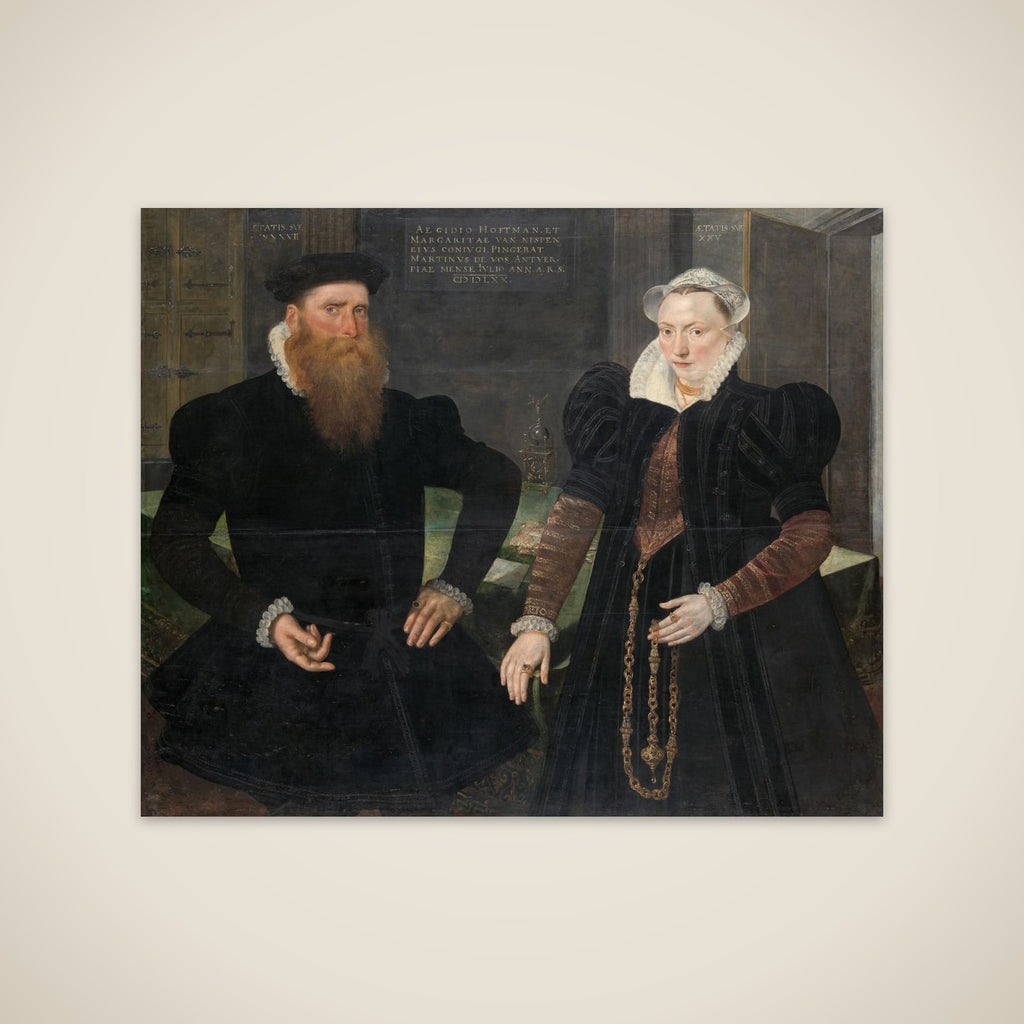 Portrait of Gillis Hooftman, Shipowner, and his Wife Margaretha van Nispen (Gilles van Eichelenberg, called Hoffman) unframed print