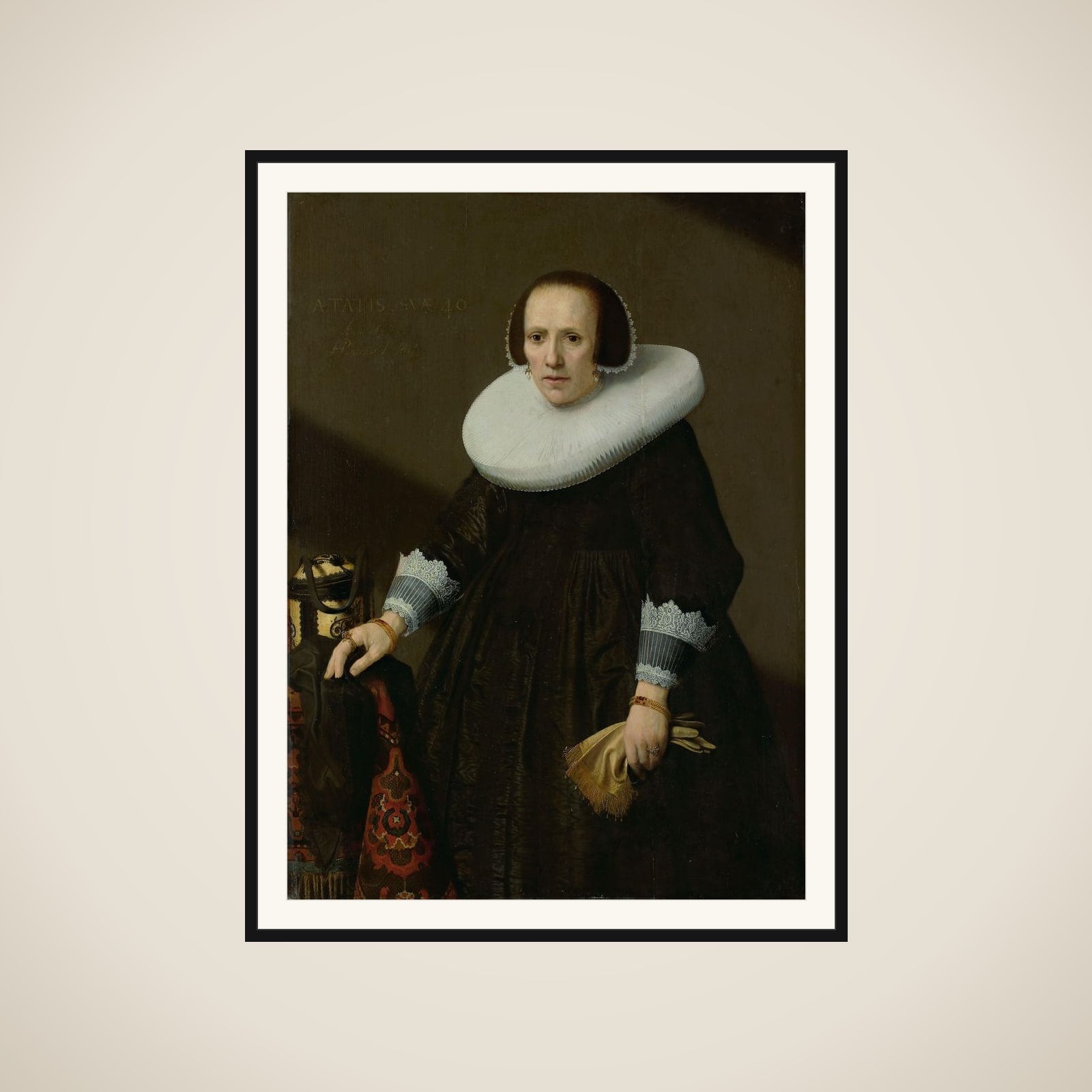 Portrait of Geertruyd Reael (1600-52) framed