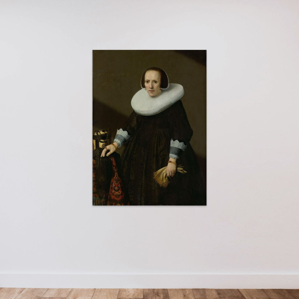 Portrait of Geertruyd Reael (1600-52) unframed — shown to scale