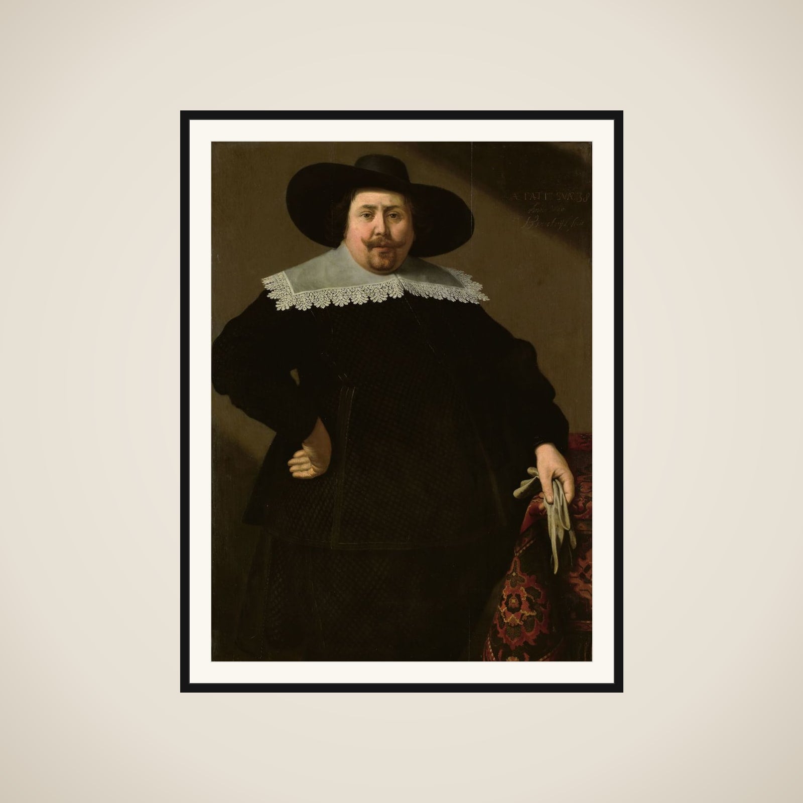 Portrait of Philips Denijs (1604-66) framed