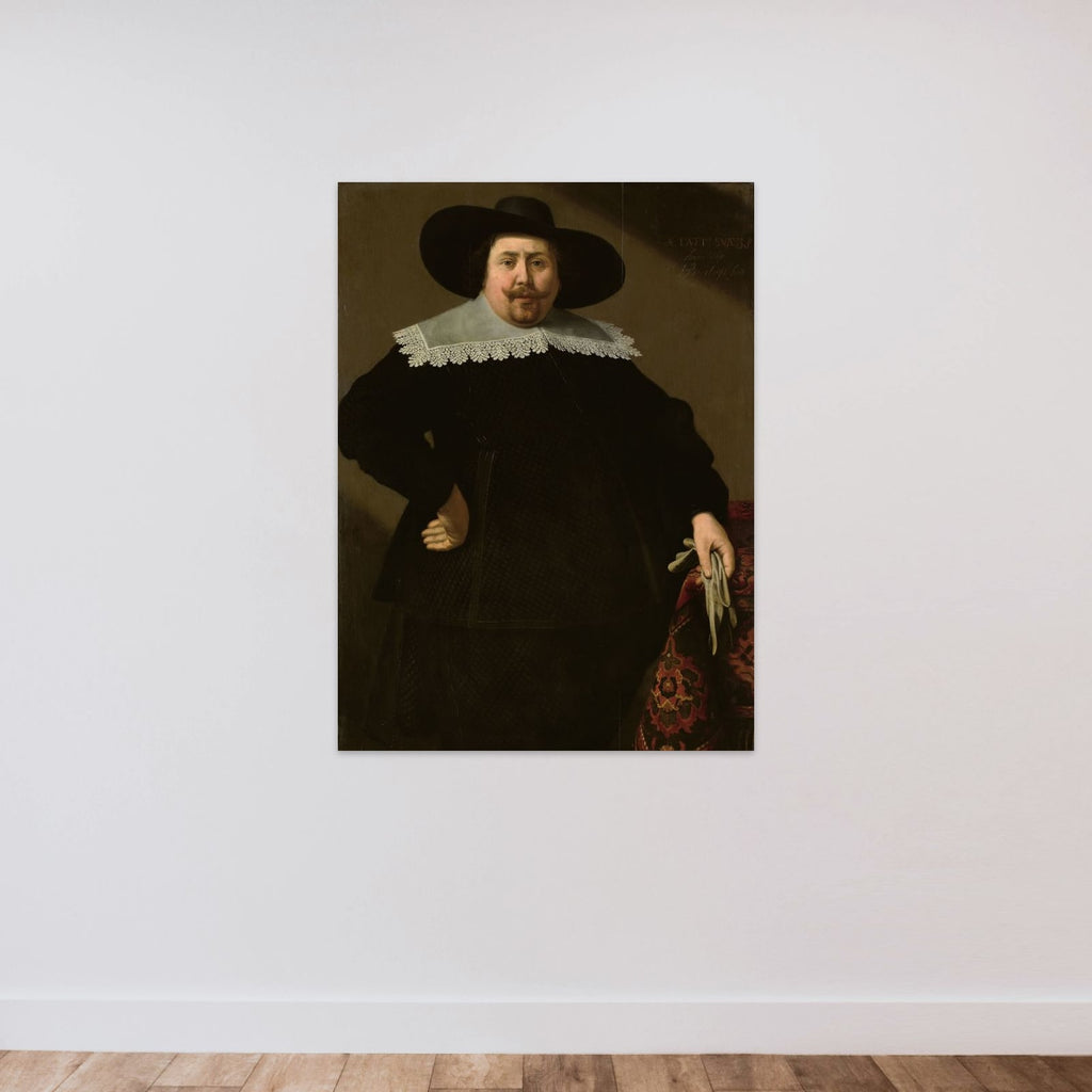 Portrait of Philips Denijs (1604-66) unframed — shown to scale