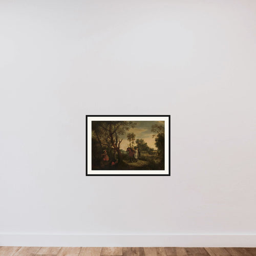 A Woman Mounts her Robber’s Horse: ‘De Gestrafte Rover’ framed — shown to scale