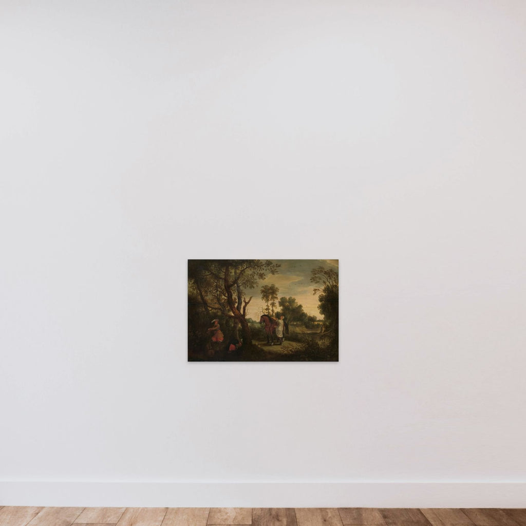 A Woman Mounts her Robber’s Horse: ‘De Gestrafte Rover’ unframed — shown to scale