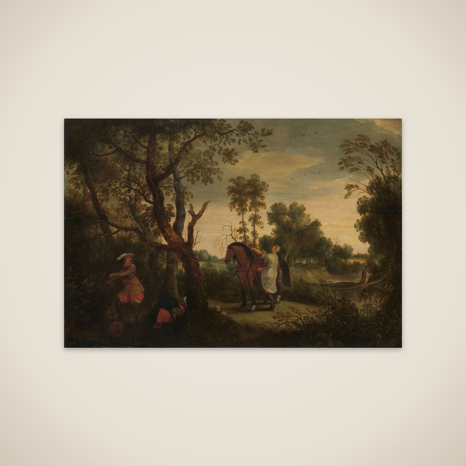 A Woman Mounts her Robber’s Horse: ‘De Gestrafte Rover’ unframed print