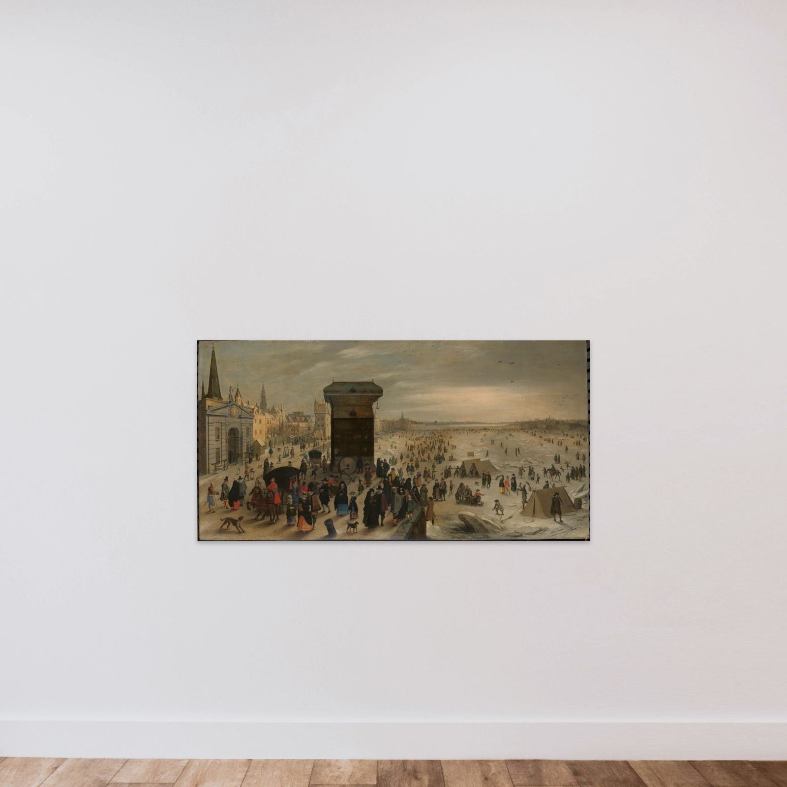 The Crane on the Antwerp Quay by the Frozen Scheldt unframed — shown to scale