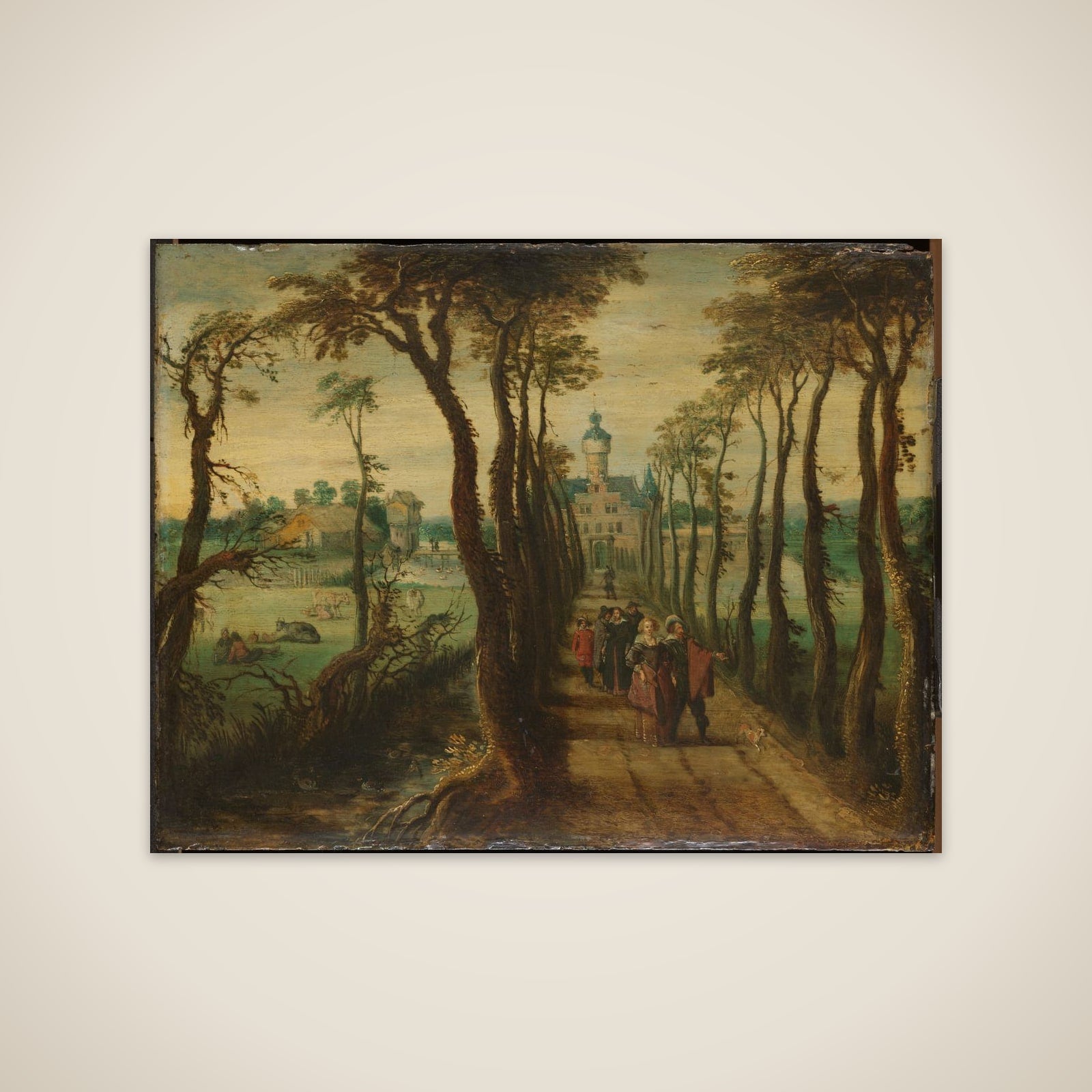 Elegant Company on a Causeway Leading towards a Country-House unframed print