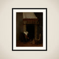 Woman at the Hearth framed