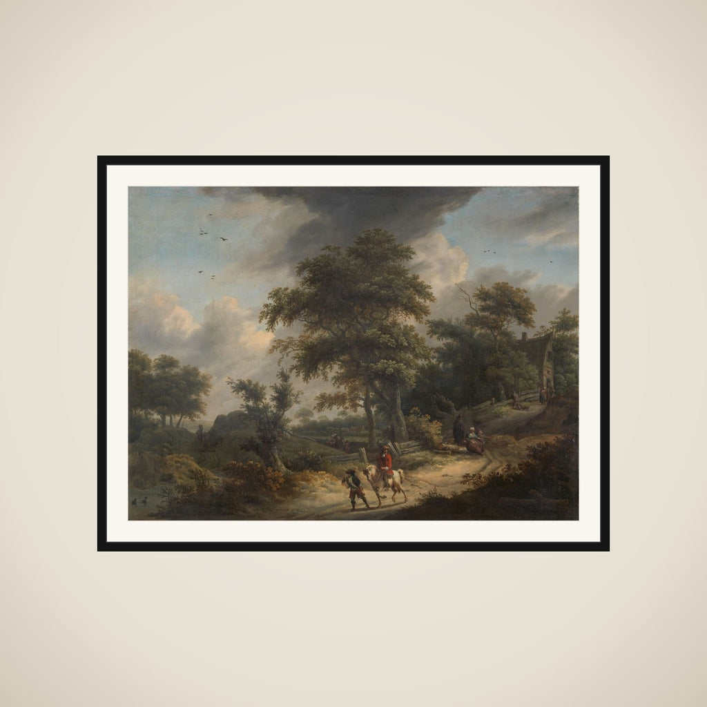 Landscape with Falconer framed