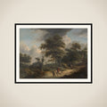 Landscape with Falconer framed