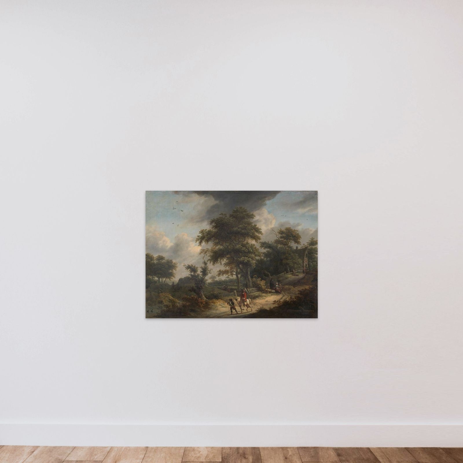 Landscape with Falconer unframed — shown to scale