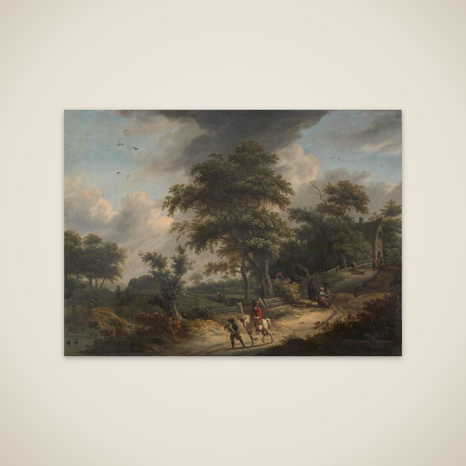 Landscape with Falconer unframed print