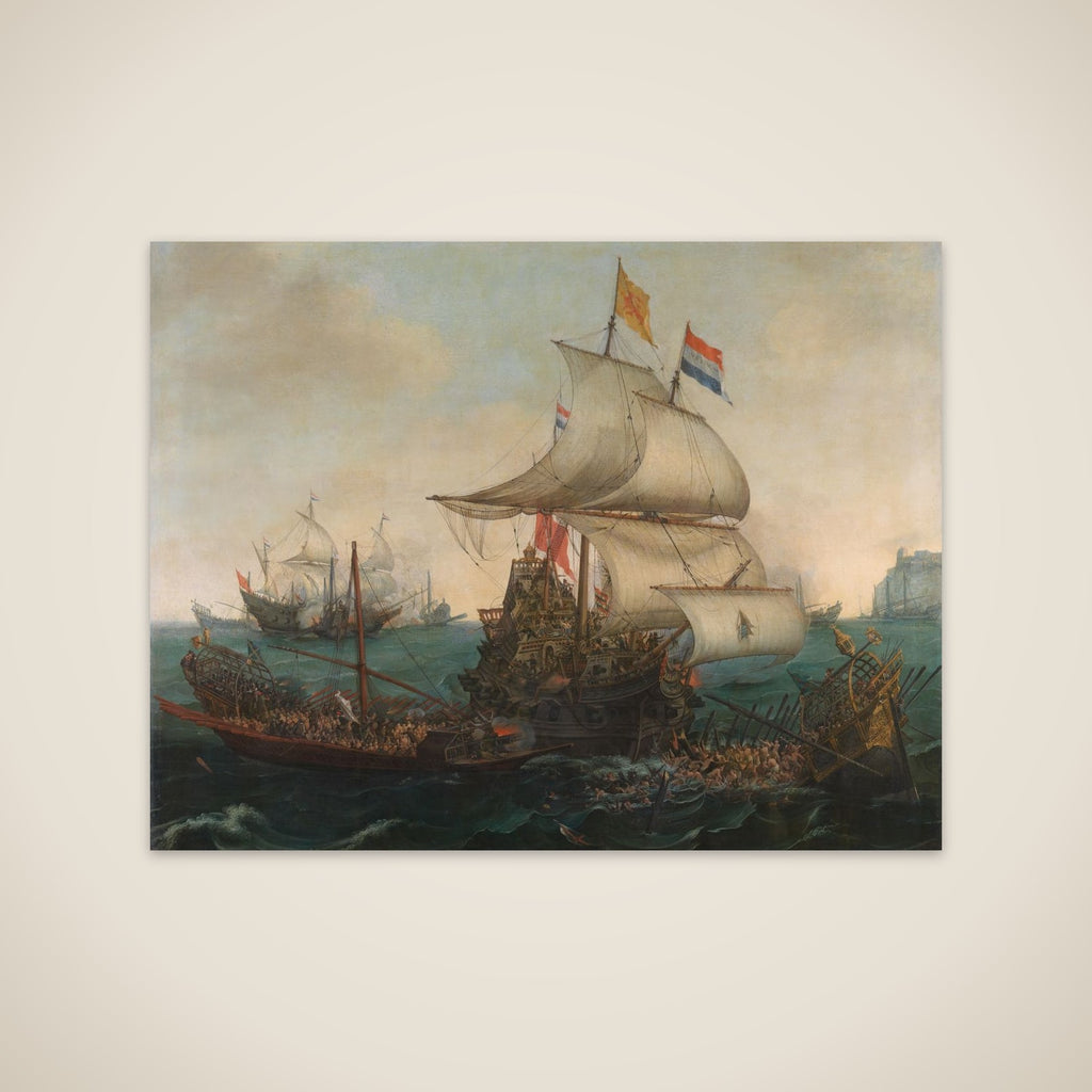 Dutch Ships Ramming Spanish Galleys off the English Coast, 3 October 1602 unframed print