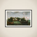 A Sea-going Vessel Sailing into an Inland Waterway framed