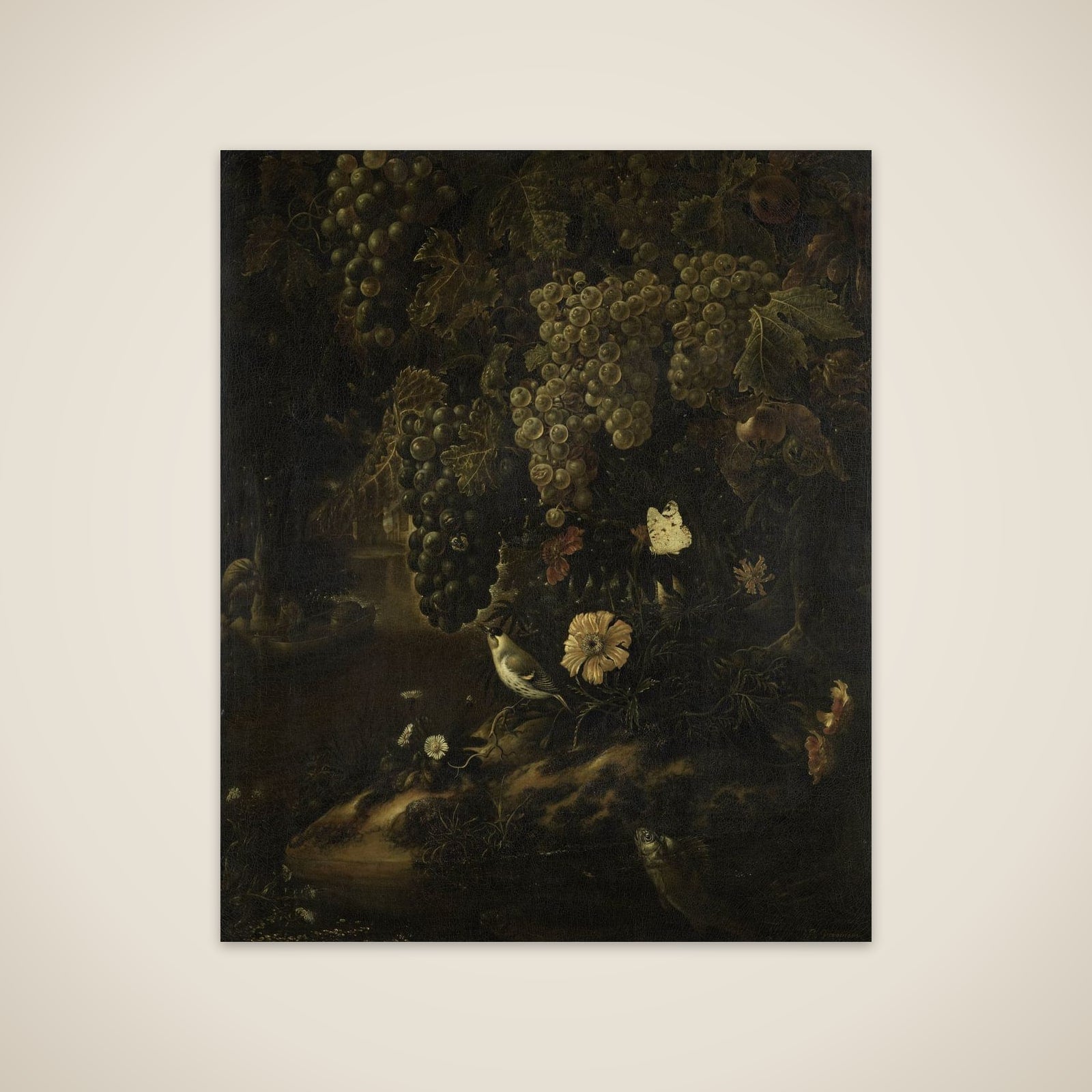 Grapes, Flowers and Animals unframed print