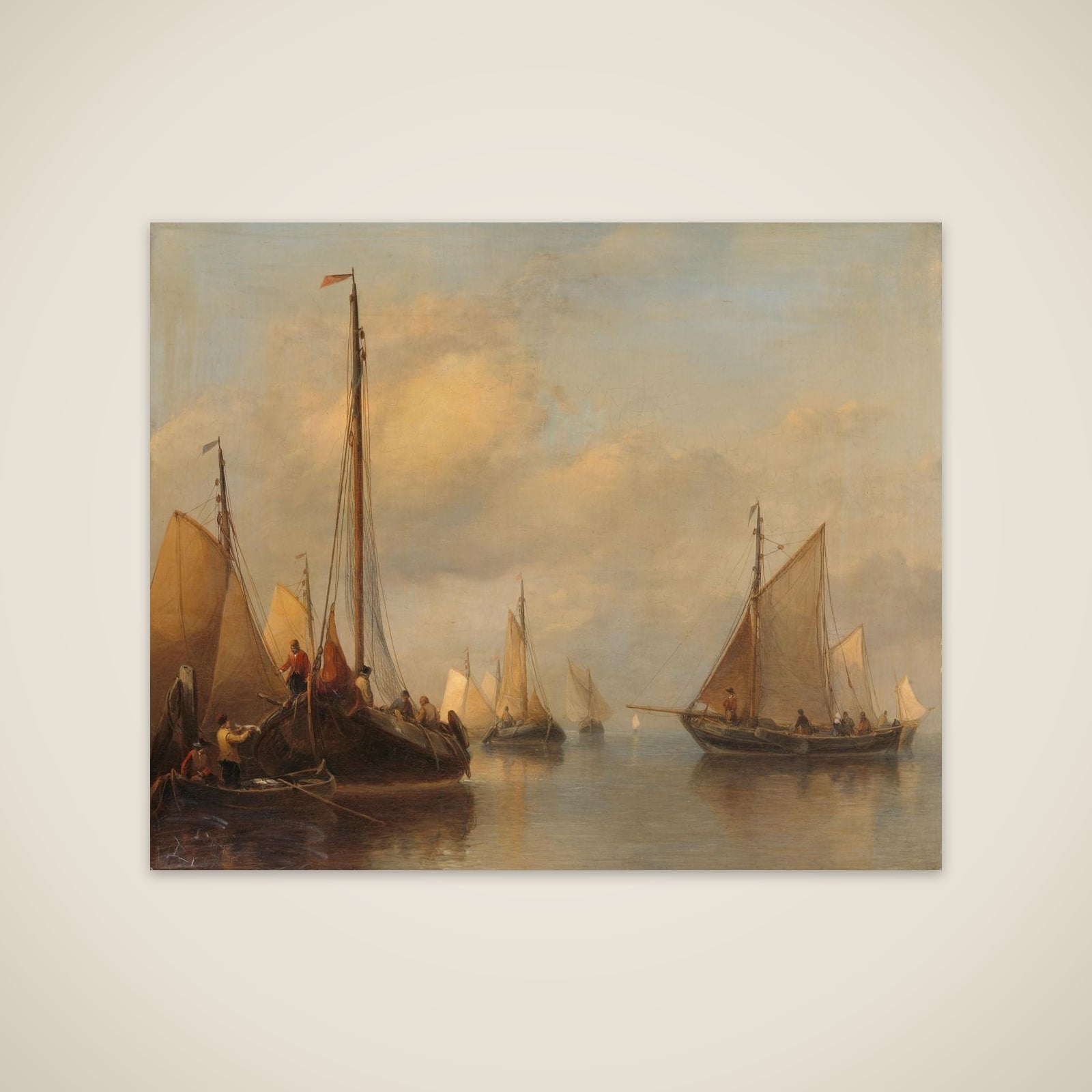 Fishing Boats on calm Water unframed print