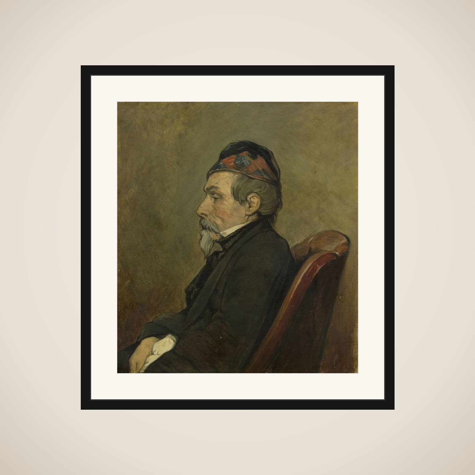 Portrait of Johan-Hendrick-Louis Meyer, Marine Painter framed